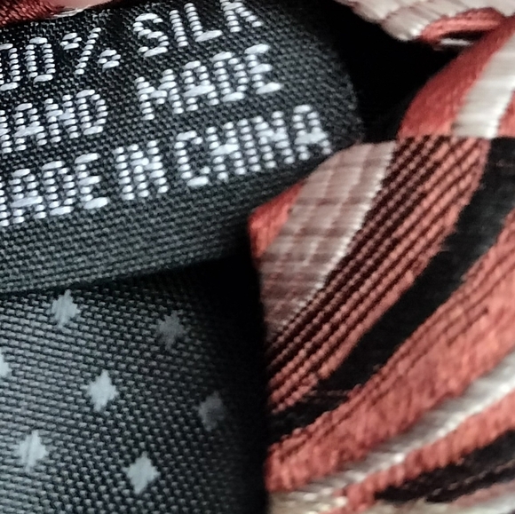 Dona/Dona Mens Silk Tie Necktie Hand Made Swirl Retro Hippie Neutral - Picture 4 of 9